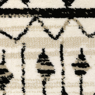 Garson Tribal Distressed Area Rug, Ivory, 3'10"x5'5"