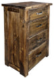 Big Sky Collection Rugged Sawn 4 Drawer Chest of Drawers, Provincial Stain