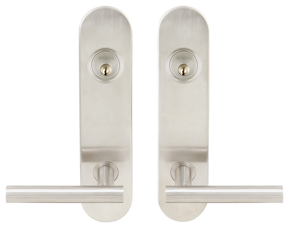 Copenhagen Lever, Tubular Entry, Double Cylinder, Satin Stainless Steel