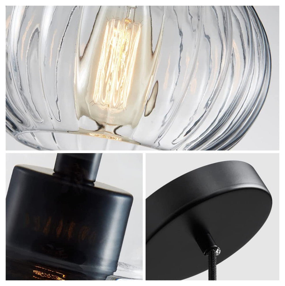 Farmhouse Kitchen Island Pendant Light Glass Globe Pendant Lamp Lighting