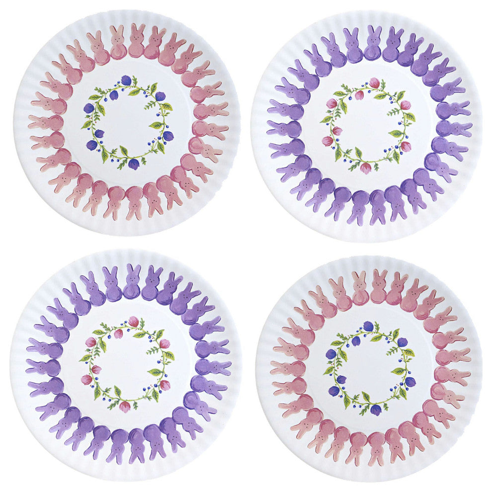 Tabletop Peeps "Paper" Plates Set/4 Dishwasher Safe Melamine Easter Me0499