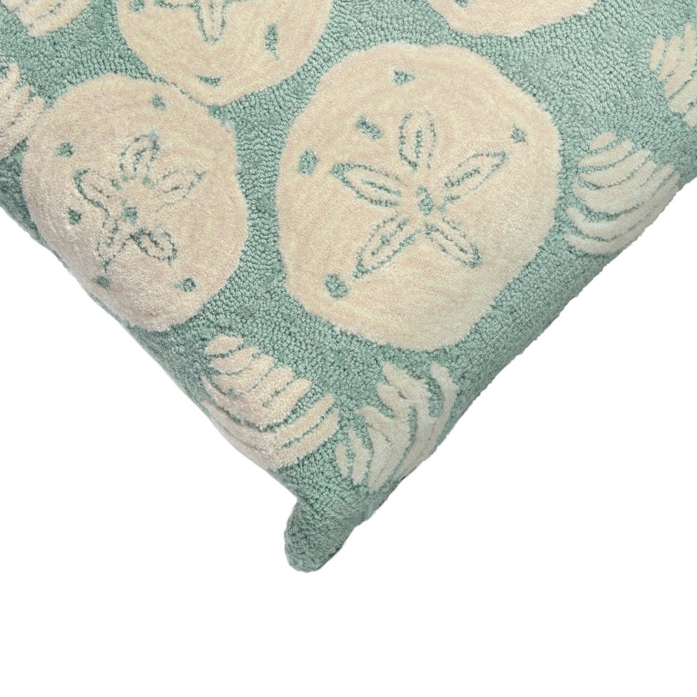 Frontporch Shell Toss Pillow, Aqua, 18"x18"