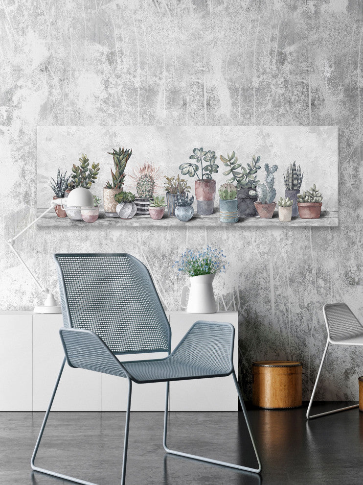 "Growing Cactus Indoors" Painting Print on Wrapped Canvas