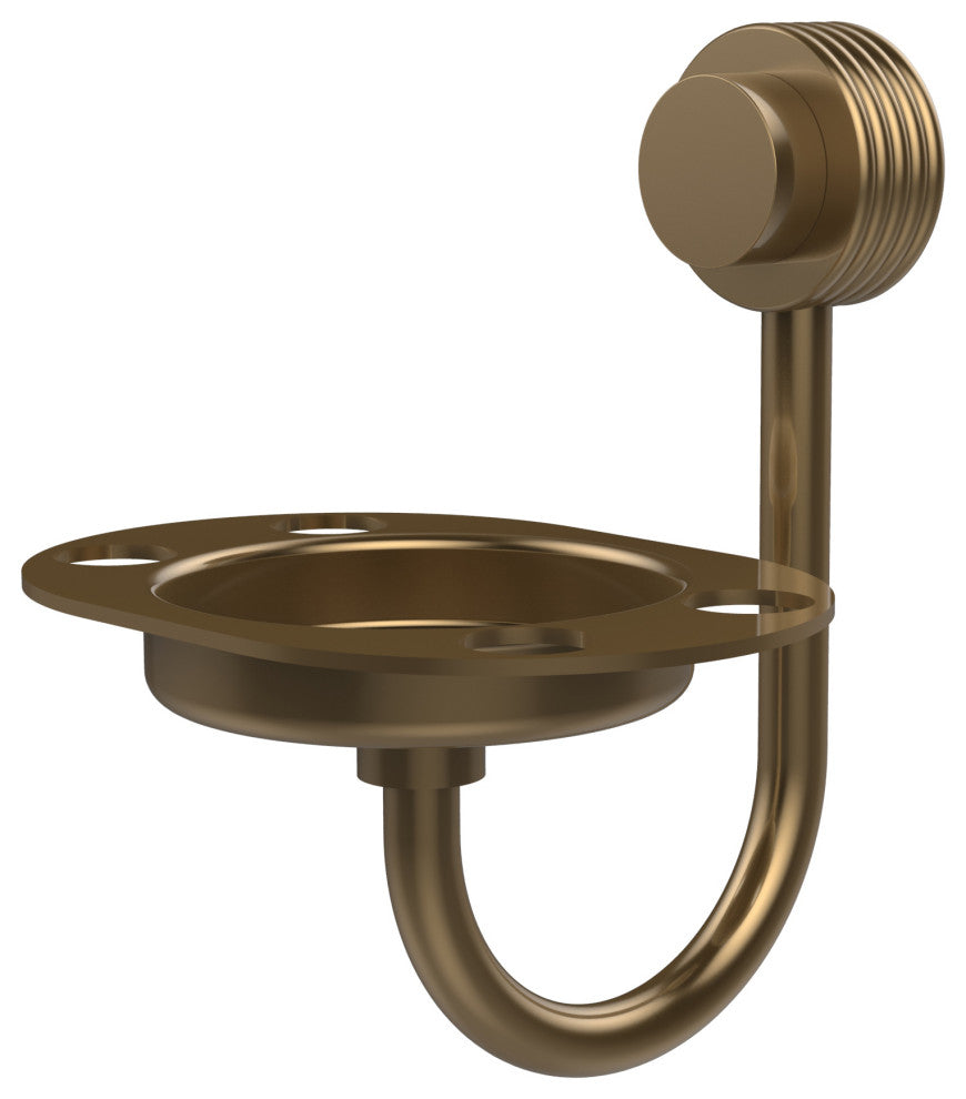 Venus Toothbrush Holder With Groovy Accents, Brushed Bronze