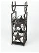 Brown Metal Western Star and Horseshoe Standing Toilet Paper Holder and Storage