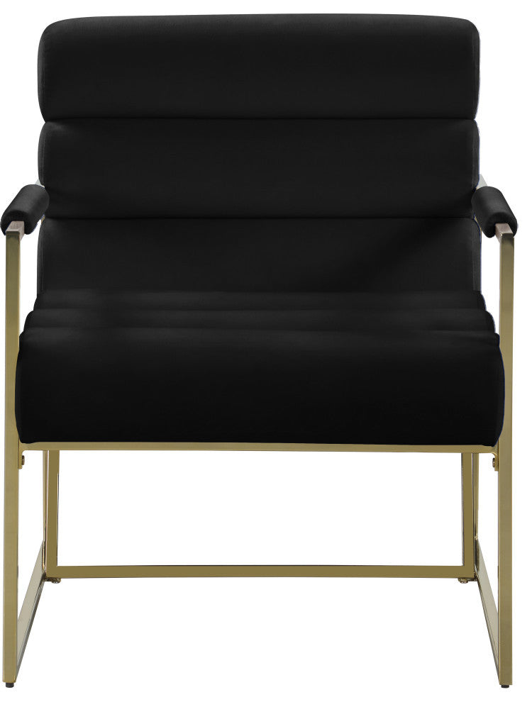 Wayne Velvet Upholstered Accent Chair, Black