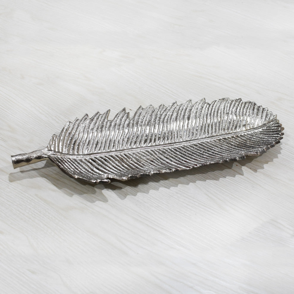 Handmade Decorative Aluminium Tray, Silver Color Coated