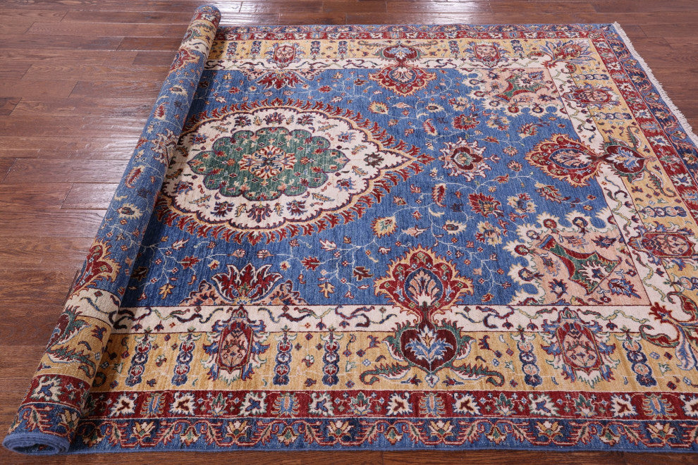 6' 9" X 10' 1" Hand Knotted Persian Tabriz Wool Rug Q10001