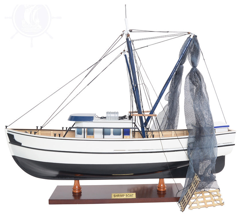 Shrimp Boat Wooden Handcrafted boat model