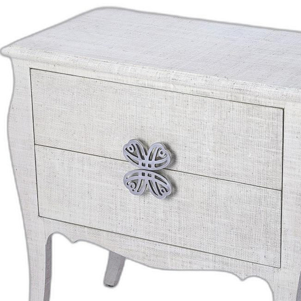 Felicia White Raffia Accent Chest