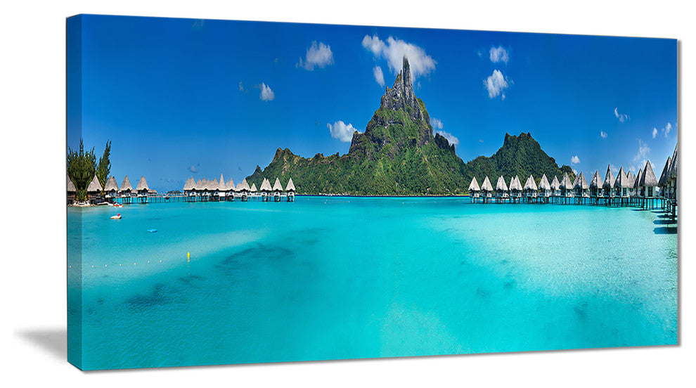 "Bora Bora Panorama Beach" Canvas Print