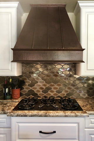 38" Hammered Copper Wall Mounted Euro Range Hood With Screen Filters