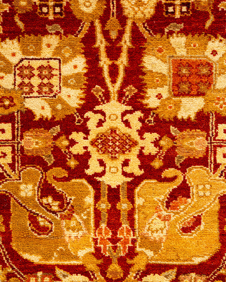 Ottoman, One-of-a-Kind Hand-Knotted Area Rug Red, 2' 6" x 10' 5"