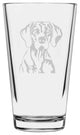 Vizsla Dog Themed Etched All Purpose 16oz. Libbey Pint Glass