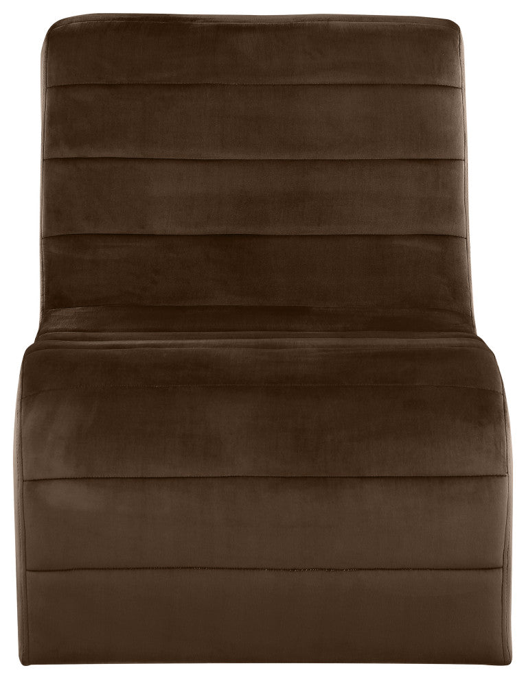 Ivy Upholstered Accent Chair, Brown, Velvet