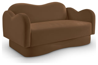 Bloom Upholstered Loveseat, Saddle, Velvet