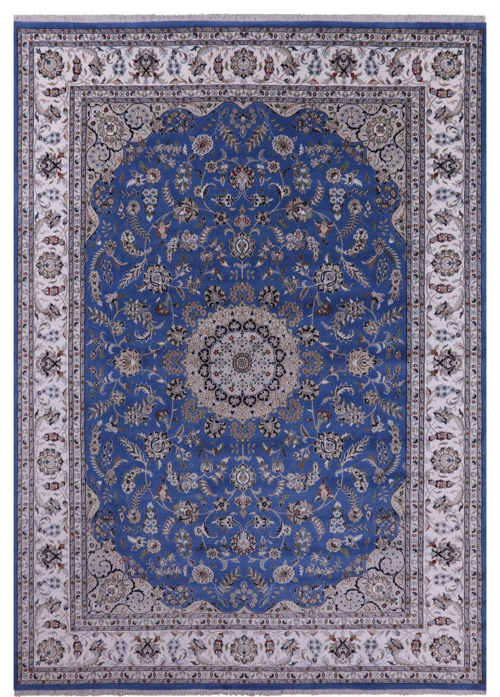 Persian Nain Wool & Silk Hand Knotted Rug 9' 11" X 14' 2" - Q13145