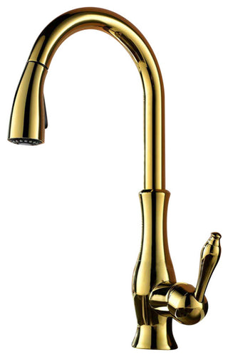 Fontana Sierra Gold Solid Handheld Sprayer Mixer Kitchen Sink Faucet