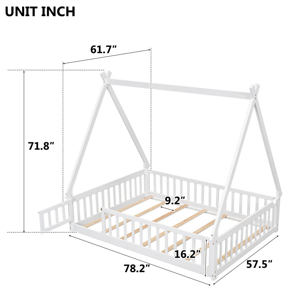 Gewnee Full Tent-shaped Floor Bed