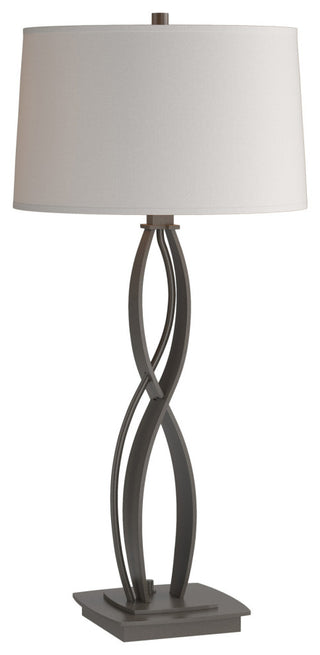 Almost Infinity Table Lamp, Dark Smoke, Flax Shade