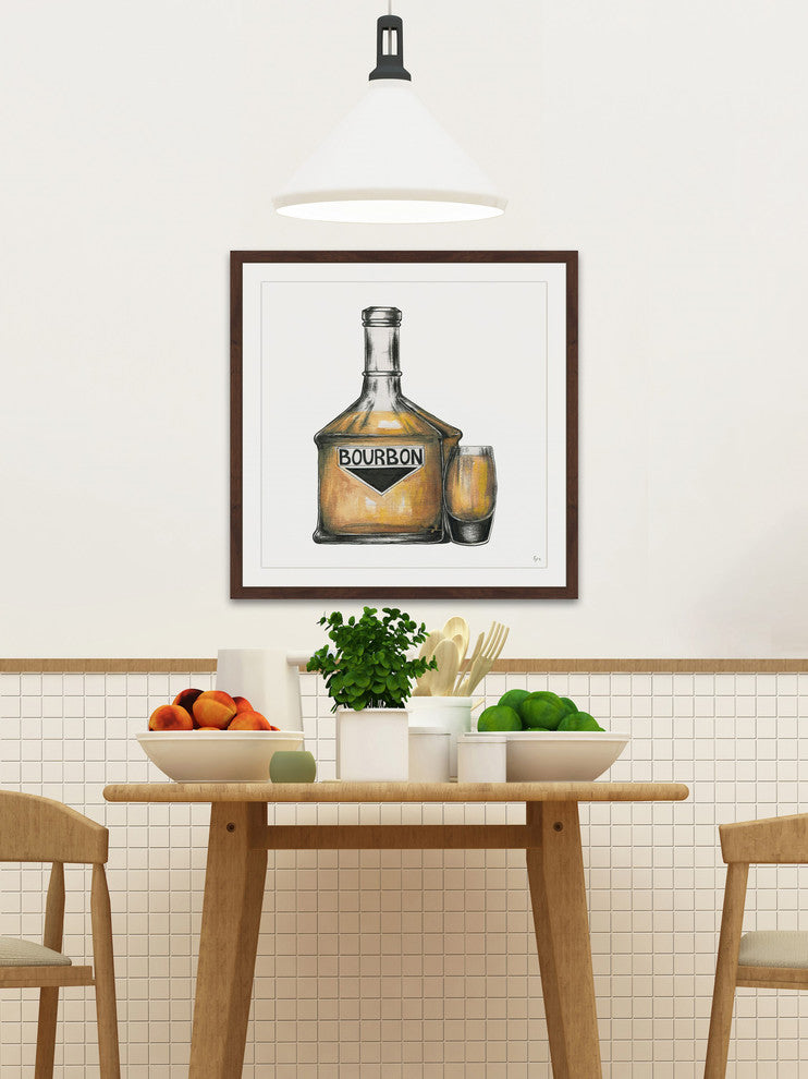 "Bourbon Mood" Framed Painting Print, 18"x18"