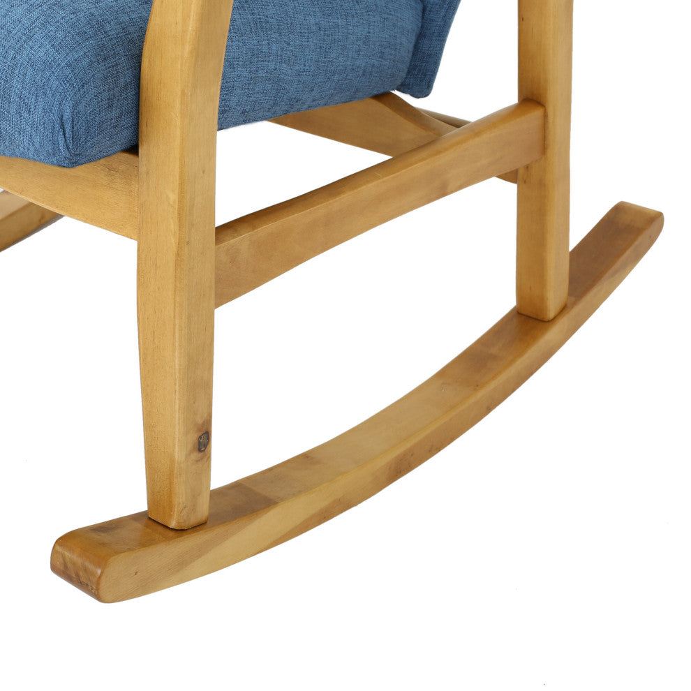 GDF Studio Collin Mid Century Fabric Rocking Chair, Muted Blue