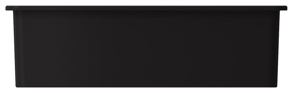 Bocchi Sotto 32 Matte Black Fireclay Single Bowl Undermount Kitchen Sink W/ Grid