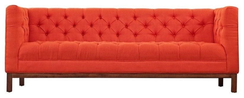 Panache Upholstered Fabric Sofa, Atomic Red