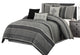 Tefia 7 Piece Comforter Set, Grey, Queen
