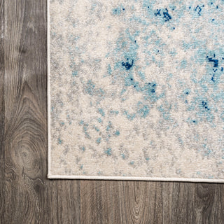 Dune Modern Abstract Area Rug, Cream/Blue, 8x10