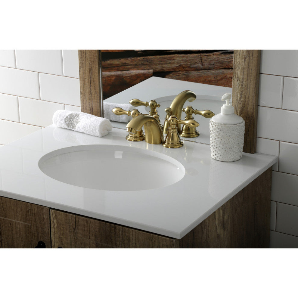 KB957ACLSB Widespread Bathroom Faucet With Plastic Pop-Up, Brushed Brass
