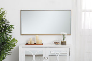 Home Living Metal Frame Rectangle Mirror 18", Brass