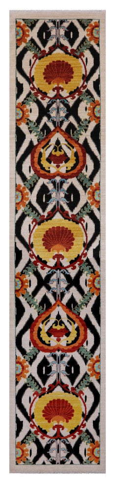 3' 0" X 14' 9" Runner William Morris Hand Knotted Rug Q9446