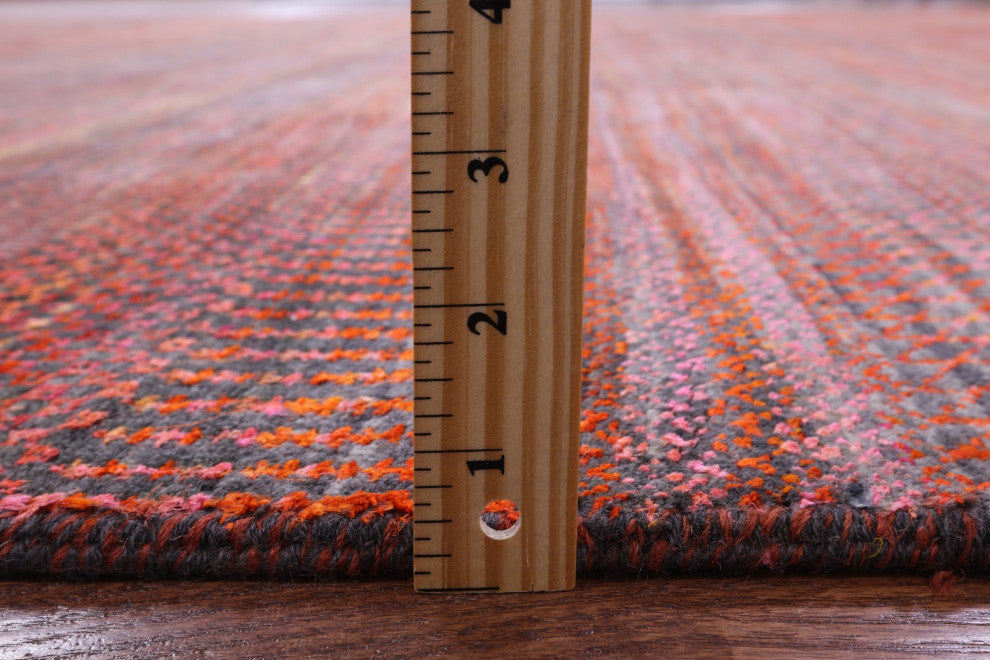 9' Square Wool & Silk Super Savannah Gabbeh Handmade Rug - Q13067