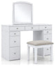 Bowery Hill Modern Solid Wood 3-Piece Vanity Set in White Finish