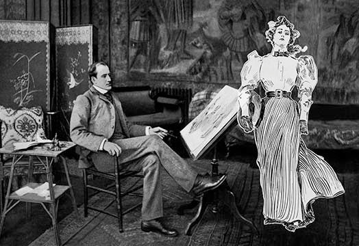 Charles Dana Gibson in His Studio, New York City - Canvas Poster 20" x 30"