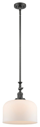 X-Large Bell 1-Light Mini Pendant, Oil Rubbed Bronze, Matte White