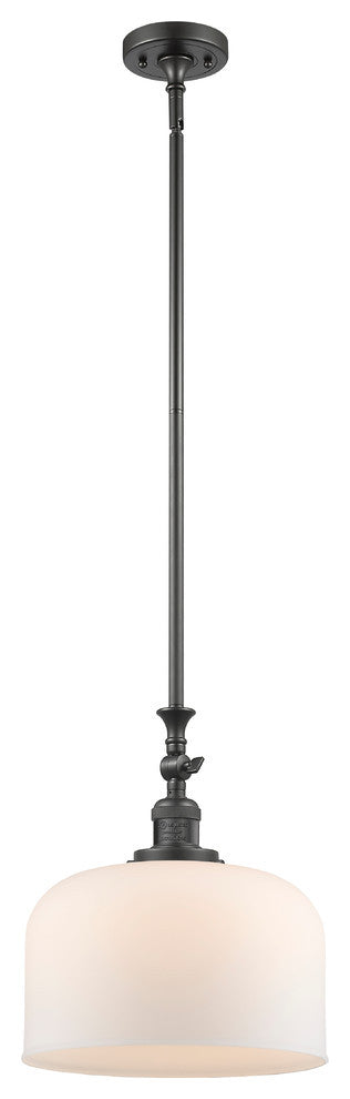 X-Large Bell 1-Light Mini Pendant, Oil Rubbed Bronze, Matte White