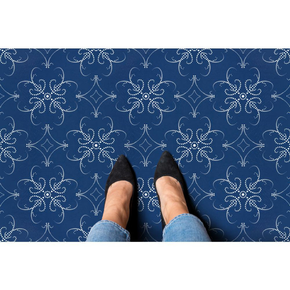 Achim Home Furnishing Retro 12" x 12" Self Adhesive Floor Tiles Navy Pearl 20 T