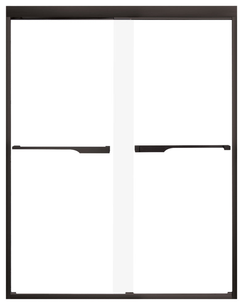 Frederick 47 in. W x 70 in. H Shower Door in Matte Black with Clear Glass