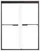 Frederick 47 in. W x 70 in. H Shower Door in Matte Black with Clear Glass