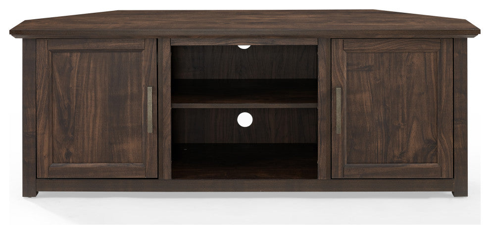 Camden 58" Corner TV Stand Dark Walnut