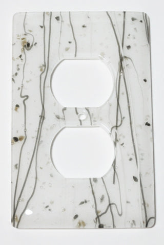 Wall Plate Receptacle, Vanilla Mardi Gras on White, 3x5