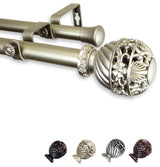 Stefan 1" Double Curtain Rod, Light Gold, 28-48"