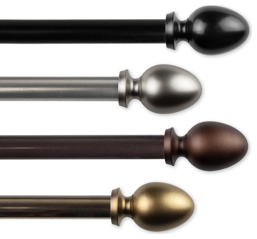 Faye 13/16" Curtain Rod, Cocoa, 120-170"