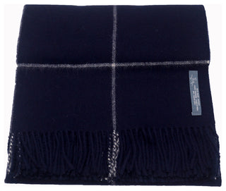 100% Baby Alpaca Squares Throw, All Natural, Navy Blue