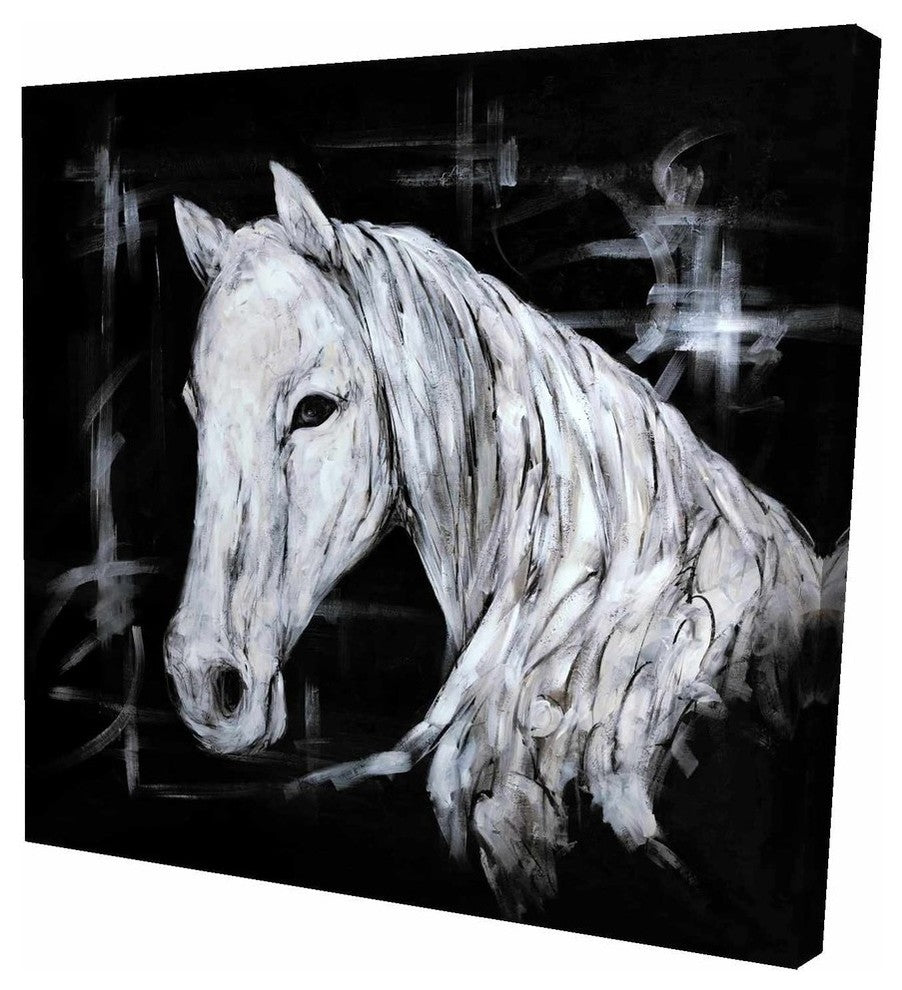 Abstract Horse Profile View, Fine Art Gallery Wrapped Canvas, 24"x24"