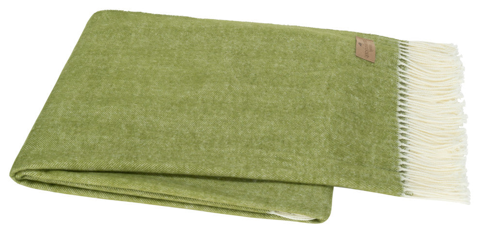 Italian Herringbone Throw, Fern