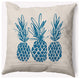 18" x 18" Pineapples Indoor/Outdoor Polyester Throw Pillow, Autumn Blue