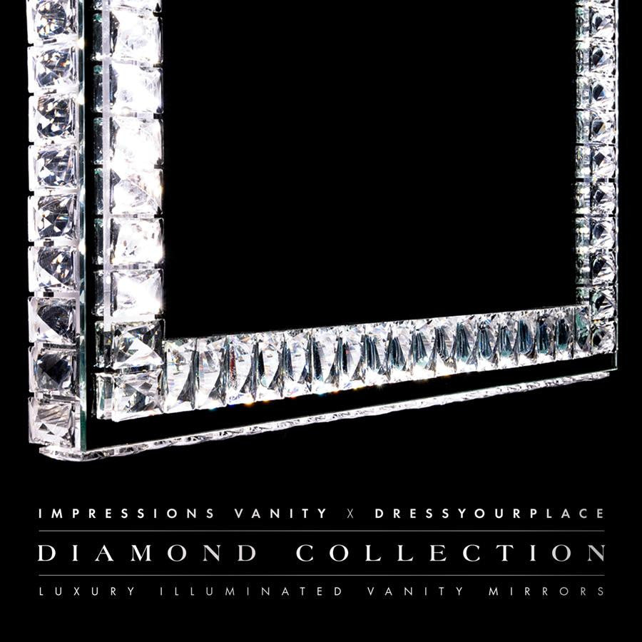 Diamond Collection Radiant Premium Illuminated Crystal Floor Mirror